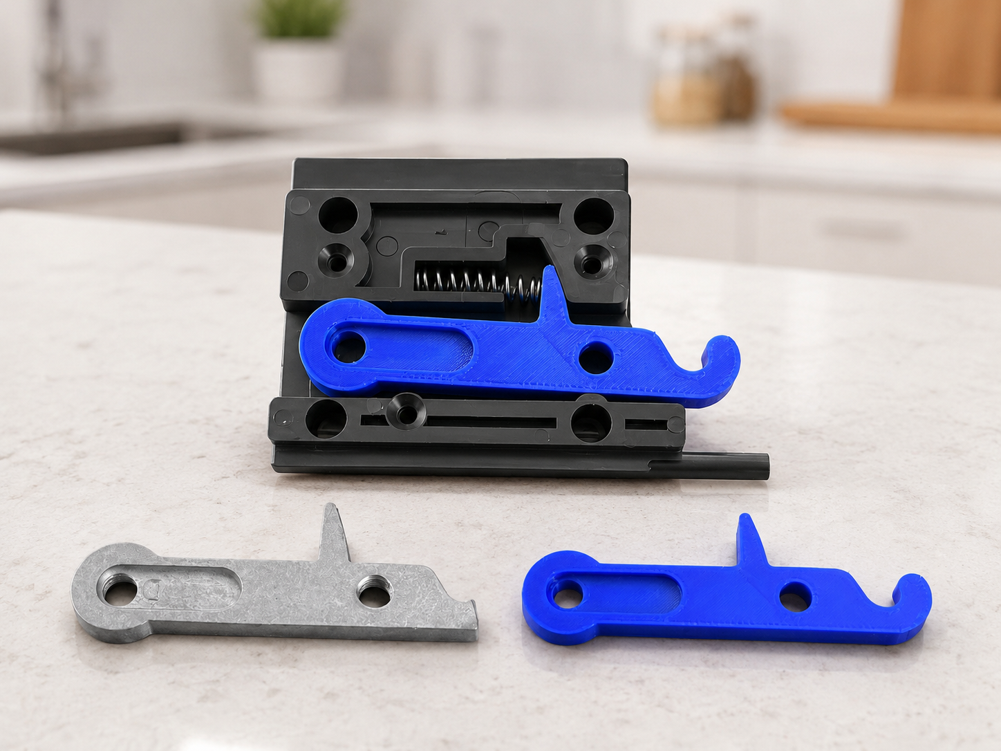3D printed drawer mechanism replacement part